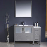 Fresca FVN62-3612GR-UNS Fresca Torino 48" Gray Modern Bathroom Vanity w/ Side Cabinet & Integrated Sink