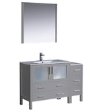 Fresca FVN62-3612GR-UNS Fresca Torino 48" Gray Modern Bathroom Vanity w/ Side Cabinet & Integrated Sink