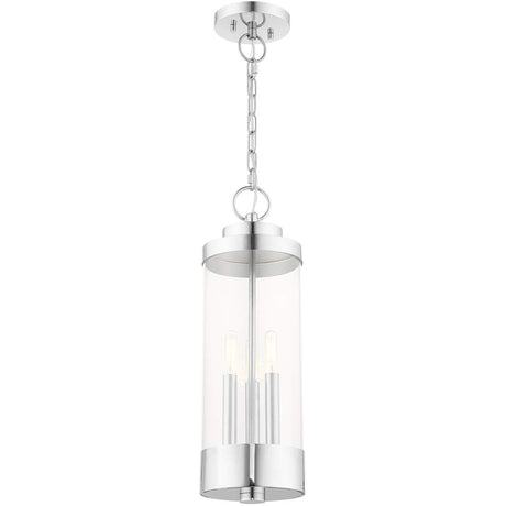 Livex Lighting 20727-05 Hillcrest - Three Light Outdoor Hanging Lantern, Polished Chrome Finish with Clear Glass