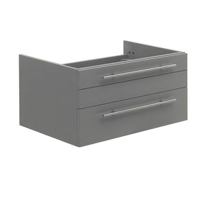 Fresca FCB6130GR-UNS Fresca Lucera 30" Gray Wall Hung Undermount Sink Modern Bathroom Cabinet