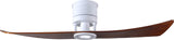 Matthews Fan LW-MWH-WA Lindsay ceiling fan in Matte White finish with 52" solid walnut tone wood blades and eco-friendly, dimmable LED light kit.