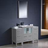 Fresca FVN62-122412GR-UNS Fresca Torino 48" Gray Modern Bathroom Vanity w/ 2 Side Cabinets & Integrated Sink