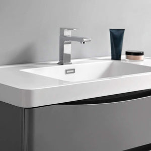 Fresca FCB9136WH-I Fresca Tuscany 36" Glossy White Free Standing Modern Bathroom Cabinet w/ Integrated Sink
