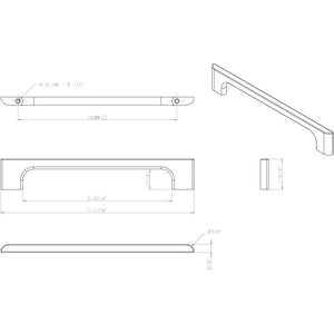 Jeffrey Alexander 286-160MB 160 mm Center-to-Center Matte Black Asymmetrical Leyton Cabinet Pull