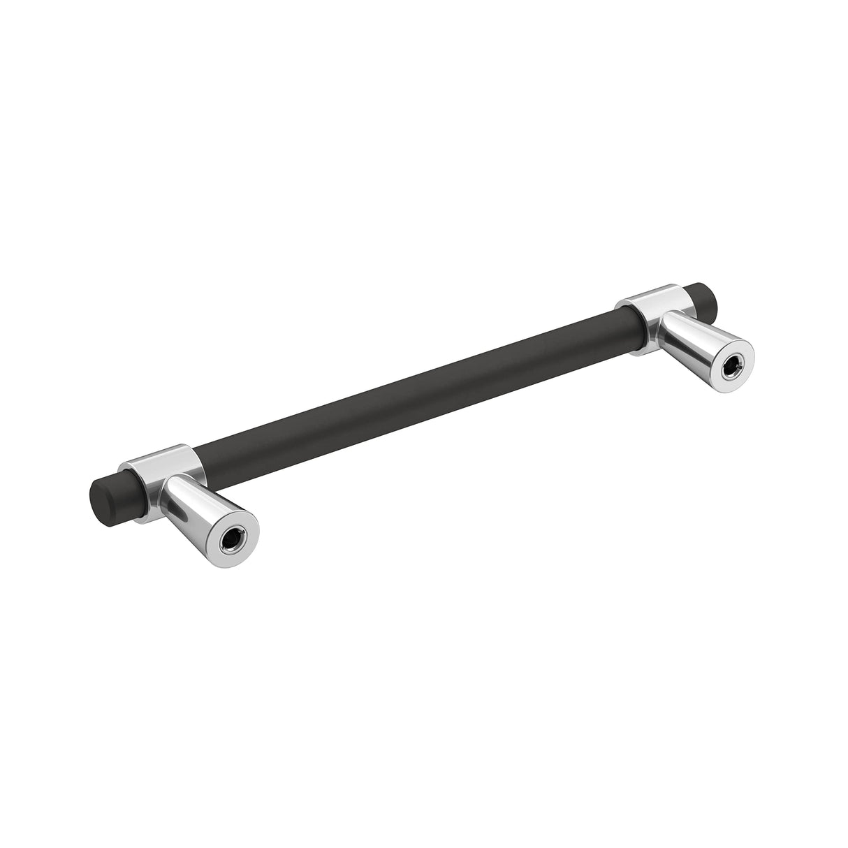 Amerock Cabinet Pull Polished Chrome/Matte Black 5-1/16 inch (128 mm) Center-to-Center Mergence 1 Pack Drawer Pull Cabinet Handle Cabinet Hardware