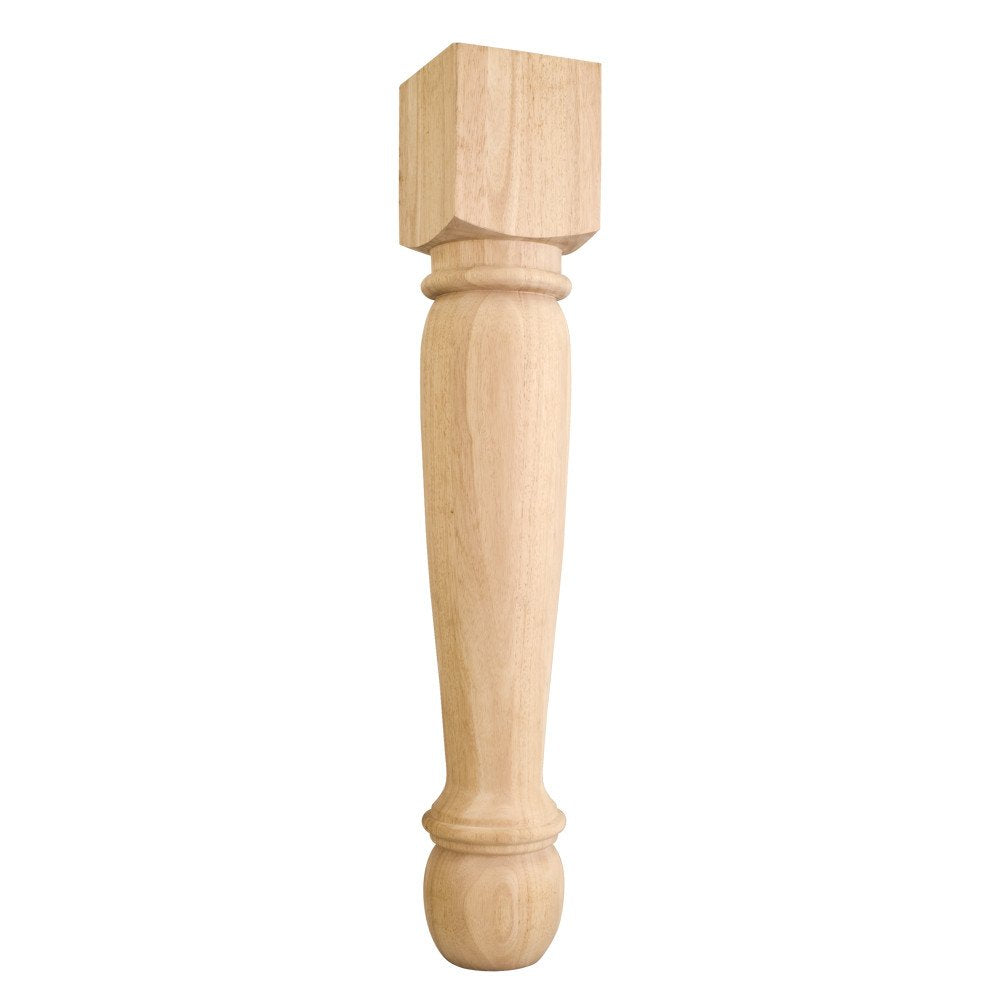 Hardware Resources P26-2RW 6" W x 6" D x 35-1/2" H Rubberwood Turned Post