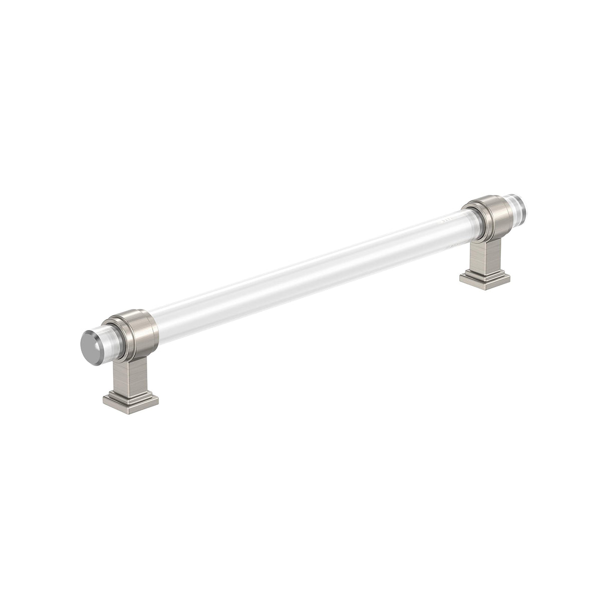 Amerock BP36661CG10 Clear/Satin Nickel Cabinet Pull 8 in (203 mm) Center-to-Center Cabinet Handle Glacio Drawer Pull Kitchen Cabinet Handle Furniture Hardware
