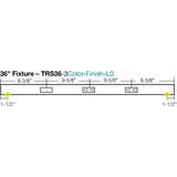 Task Lighting TRS36-3B-BZ-LS 36" TR Switch Series Angle Power Strip, Left Switches, Bronze Finish, Black Switches and Receptacles