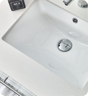 Fresca FVN6172WH-UNS-D Fresca Lucera 72" White Wall Hung Double Undermount Sink Modern Bathroom Vanity w/ Medicine Cabinets