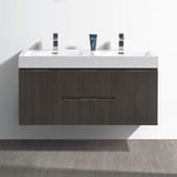 Fresca FCB8348GO-D-I Fresca Valencia 48" Gray Oak Wall Hung Double Sink Modern Bathroom Vanity