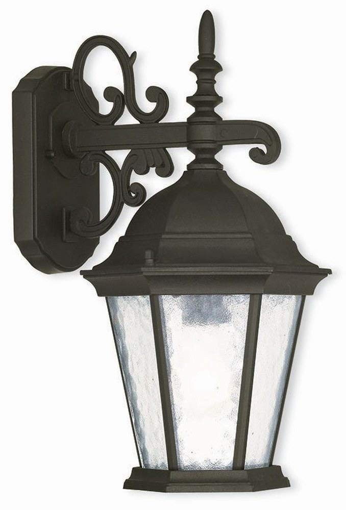 Livex Lighting 75462-14 Traditional One Light Outdoor Wall Lantern from Hamilton Collection Finish, Textured Black