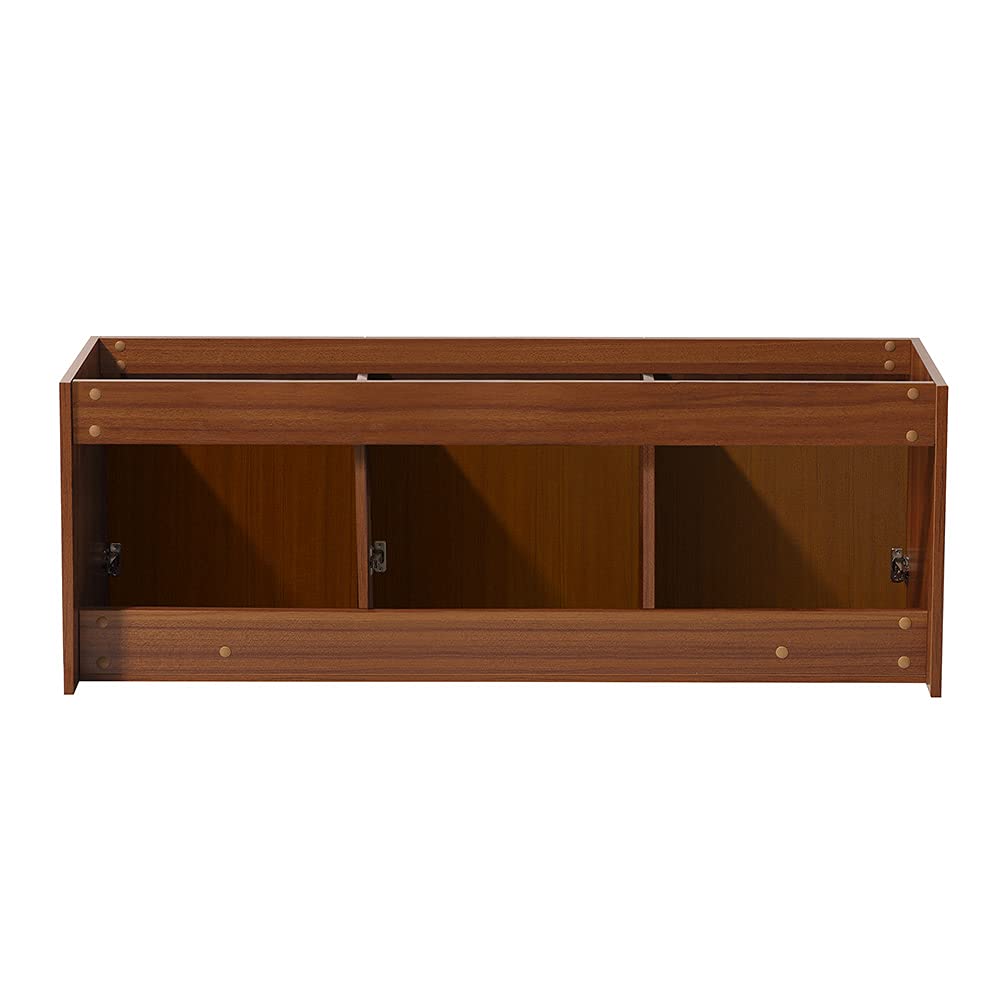 Fresca FCB8093TK Fresca Vista 60" Teak Wall Hung Single Sink Modern Bathroom Cabinet