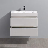 Fresca FCB8330WH-I Fresca Valencia 30" Glossy White Wall Hung Modern Bathroom Vanity