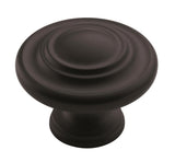 Amerock Cabinet Knob Matte Black 1-3/4 inch (44 mm) Diameter Inspirations 1 Pack Drawer Knob Cabinet Hardware