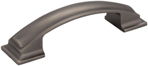 Jeffrey Alexander 435-96BNBDL 96 mm Center-to-Center Brushed Pewter Square Annadale Cabinet Pull
