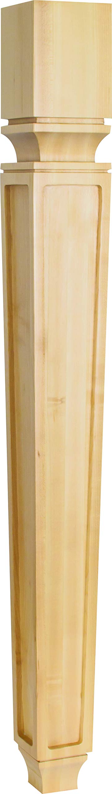 Hardware Resources P83-5-RW 5" W x 5" D x 35-1/2" H Rubberwood Cathedral Turned Post