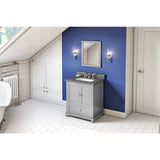 Jeffrey Alexander VKITADD30GRBOR 30" Grey Addington Vanity, Boulder Cultured Marble Vanity Top, undermount rectangle bowl