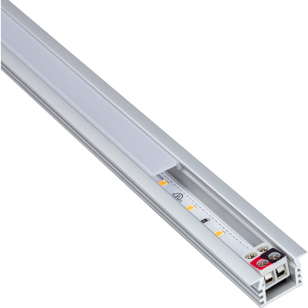 Task Lighting LR1PX24V15-02W3 12-9/16" 101 Lumens 24-volt Accent Output Linear Fixture, Fits 15" Wall Cabinet, 2 Watts, Recessed 002XL Profile, Single-white, Soft White 3000K