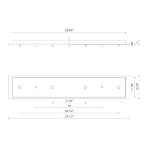 Kuzco CNP04AC-BG 4 Head Canopy SSL/SVT Wire BRUSHED GOLD