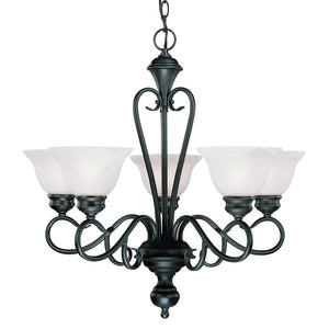 Millennium Lighting 675-BK Devonshire 5 Light Single Tier Chandelier