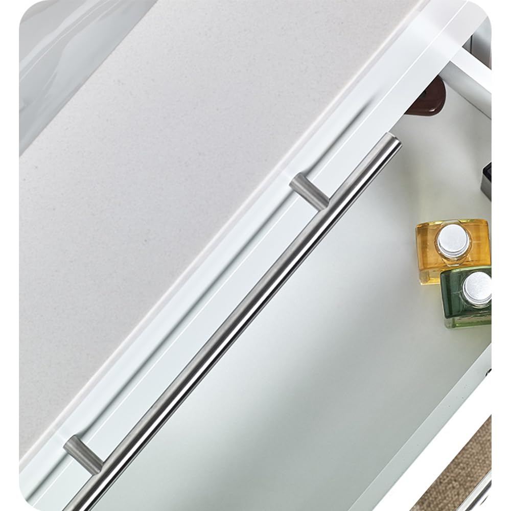 Fresca FVN6124WH-UNS Fresca Lucera 24" White Wall Hung Undermount Sink Modern Bathroom Vanity w/ Medicine Cabinet