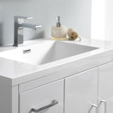 Fresca FCB9436WH-L-I Fresca Imperia 36" Glossy White Free Standing Modern Bathroom Cabinet w/ Integrated Sink - Left Version