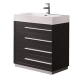 Fresca FCB8030BW-I Fresca Livello 30" Black Modern Bathroom Cabinet w/ Integrated Sink