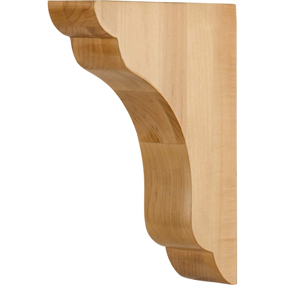 Hardware Resources COR46-HMP 1-3/4" W x 6" D x 8" H Hard Maple Scalloped End Corbel
