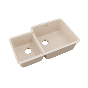 Elkay Quartz Classic ELGOU3321LBQ0 Bisque Offset 40/60 Double Bowl Undermount Sink