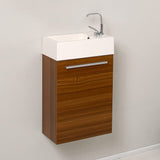 Fresca FCB8002GO-I Fresca Pulito 16" Small Gray Oak Modern Bathroom Vanity w/ Integrated Sink