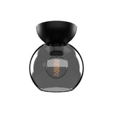 Kuzco SF59706-BK/SM ARCADIA 6" SEMI-FLUSH MATTE BLACK SMOKED GLASS E26 60W
