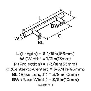 Amerock AN-195 Stainless Steel Cabinet Pull Handle 16.38 Inch(416) Centers, 19.53 Inch (496) Long