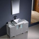 Fresca FVN62-122412GR-VSL Fresca Torino 48" Gray Modern Bathroom Vanity w/ 2 Side Cabinets & Vessel Sink