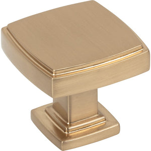 Jeffrey Alexander 141SBZ 1-1/4" Overall Length Satin Bronze Square Renzo Cabinet Knob