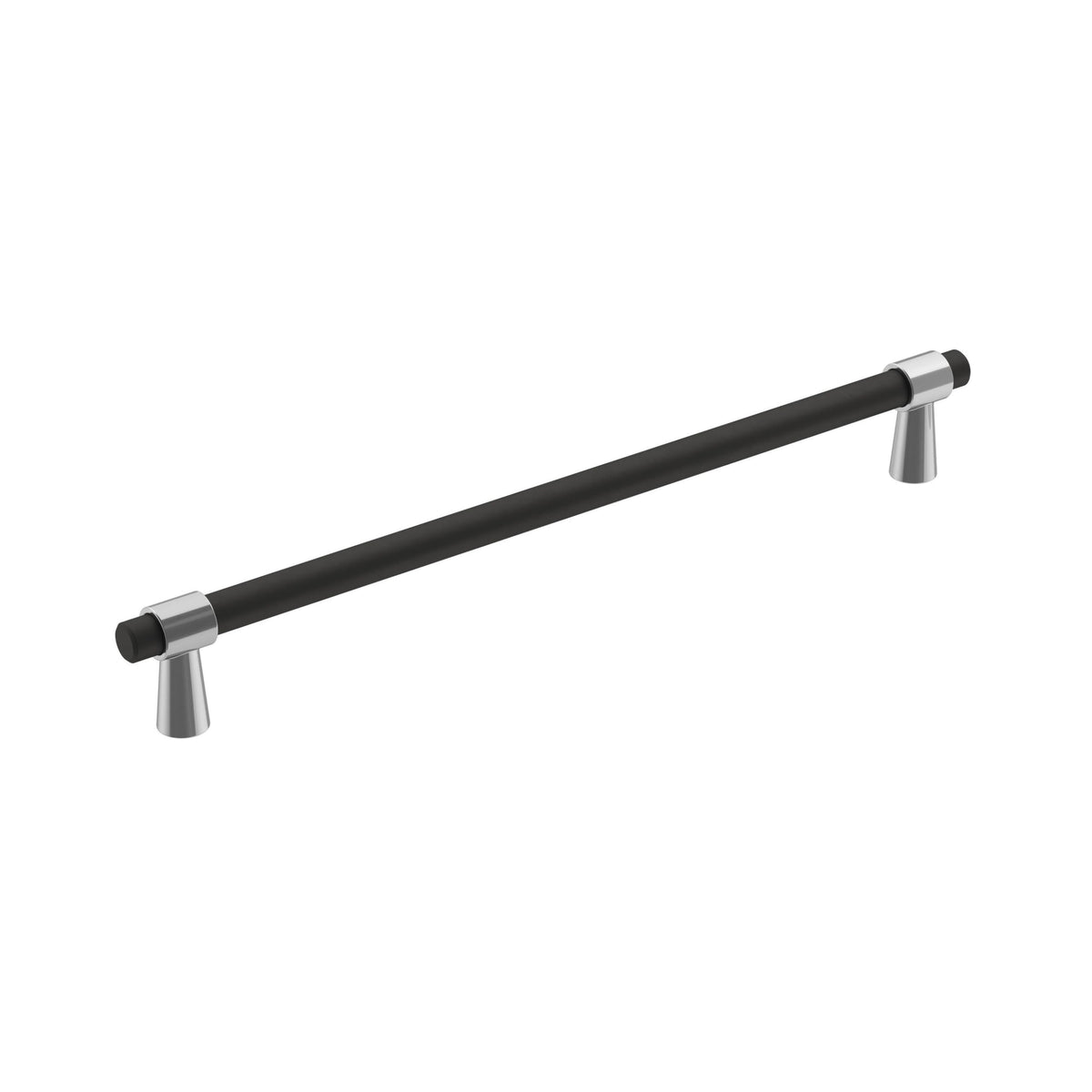Amerock Cabinet Pull Polished Chrome/Matte Black 8-13/16 inch (224 mm) Center-to-Center Mergence 1 Pack Drawer Pull Cabinet Handle Cabinet Hardware