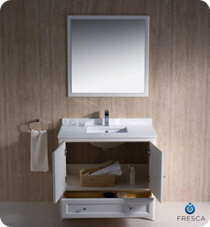 Fresca FVN2036AW Fresca Oxford 36" Antique White Traditional Bathroom Vanity