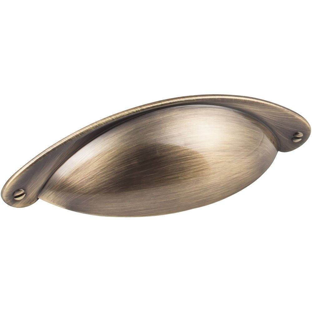 Jeffrey Alexander 8233-AB 3" Center-to-Center Brushed Antique Brass Lyon Cabinet Cup Pull