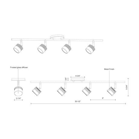 Kuzco TR10031-BN LED 4H TRACK 1600LM 20W 3000K BN