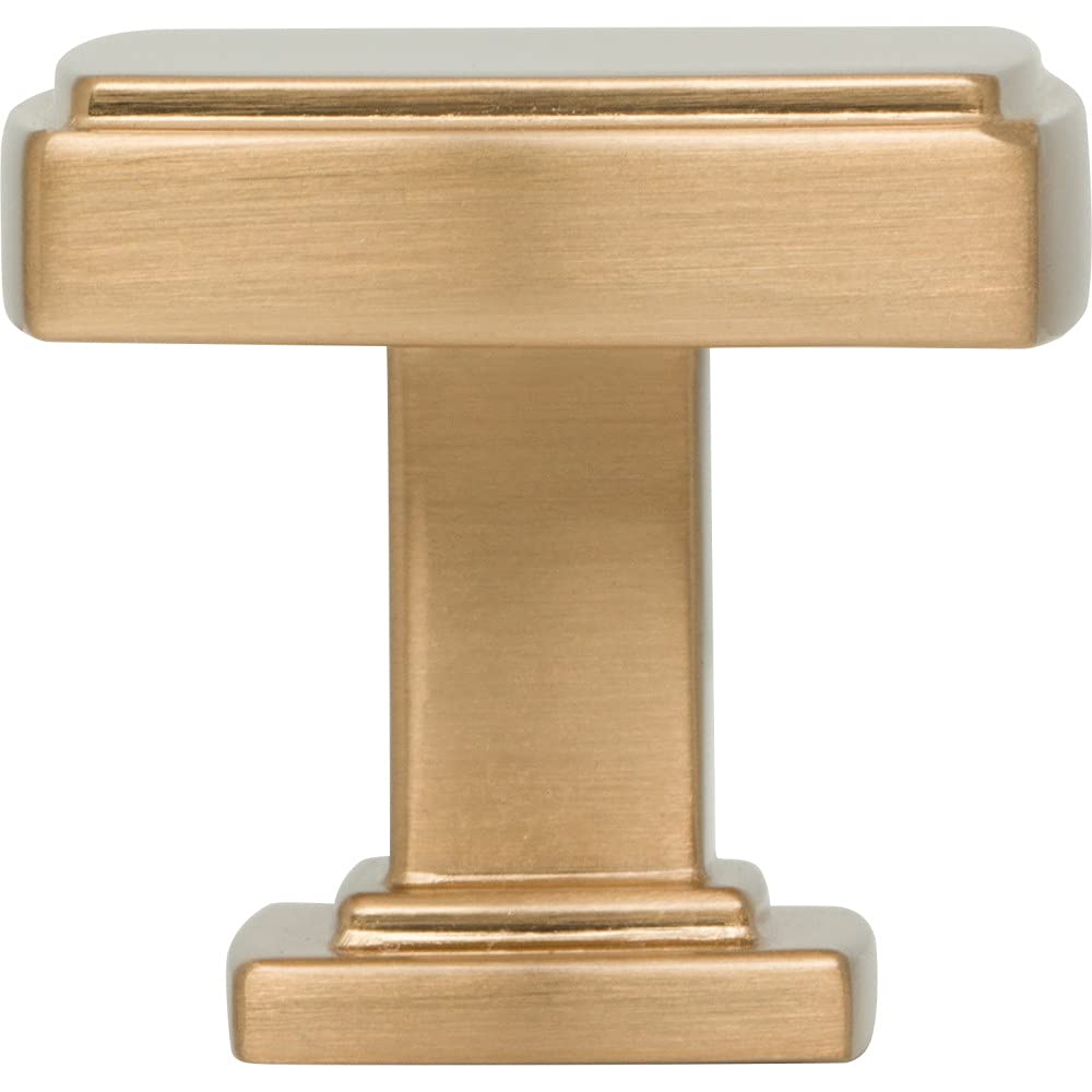 Jeffrey Alexander 141SBZ 1-1/4" Overall Length Satin Bronze Square Renzo Cabinet Knob