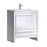 Fresca FCB8130WH-I Fresca Allier 30" White Modern Bathroom Cabinet w/ Sink