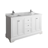 Fresca FCB2460WHM-CWH-U Double Sink Cabinet with Sinks