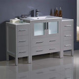 Fresca FCB62-123012GR-I Fresca Torino 54" Gray Modern Bathroom Cabinets w/ Integrated Sink