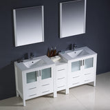 Fresca FVN62-301230GR-UNS Fresca Torino 72" Gray Modern Double Sink Bathroom Vanity w/ Side Cabinet & Integrated Sinks