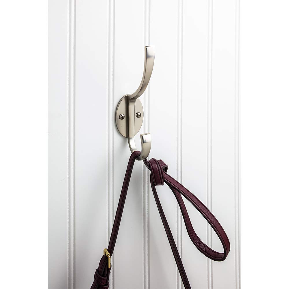 Elements YD55-587PC 5-7/8" Polished Chrome Flared Transitional Double Prong Wall Mounted Hook