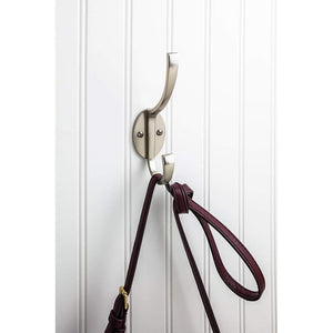 Elements YD55-587PC 5-7/8" Polished Chrome Flared Transitional Double Prong Wall Mounted Hook