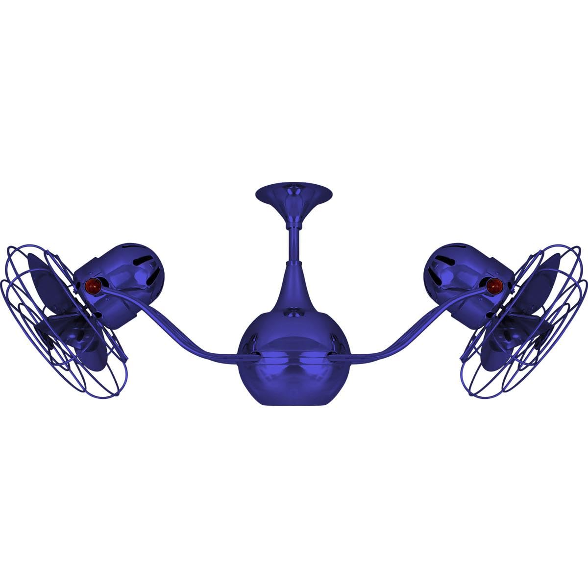 Matthews Fan VB-BLUE-MTL Vent-Bettina 360° dual headed rotational ceiling fan in Safira (Blue) finish with metal blades.