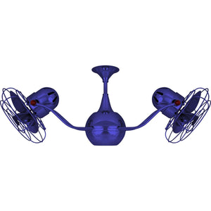 Matthews Fan VB-BLUE-MTL Vent-Bettina 360° dual headed rotational ceiling fan in Safira (Blue) finish with metal blades.