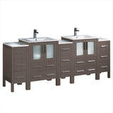 Fresca FCB62-72GO-I Fresca Torino 84" Gray Oak Modern Double Sink Bathroom Cabinets w/ Integrated Sinks