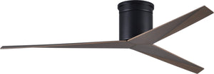Matthews Fan EKH-BK-GA Eliza-H 3-blade ceiling mount paddle fan in Matte Black finish with gray ash ABS blades.