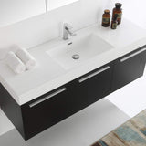 Fresca FVN8093GW Fresca Vista 60" Walnut Wall Hung Single Sink Modern Bathroom Vanity w/ Medicine Cabinet